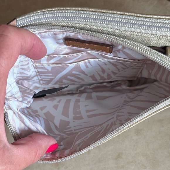 Stella & Dot Sidekick Crossbody Belt Bag Gold/Cream - Picture 11 of 16